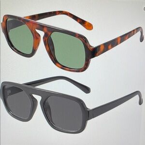 Stylish Tortoise and Black Sunglasses Set NWT